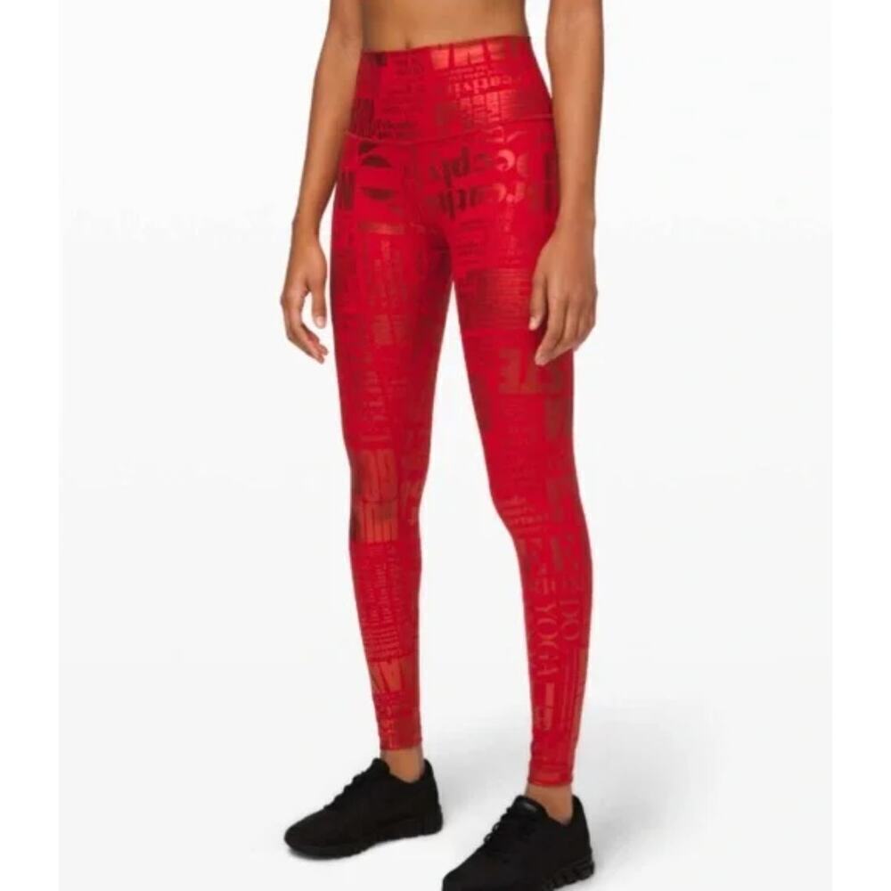 Lululemon Manifesto Wunder Under High Rise Tight Full On Luxtreme Red Size 4 - Picture 2 of 6
